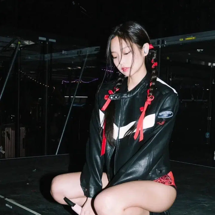 [BUNJANG] Bitter Cells Black Leather Rider Jacket (Jennie&