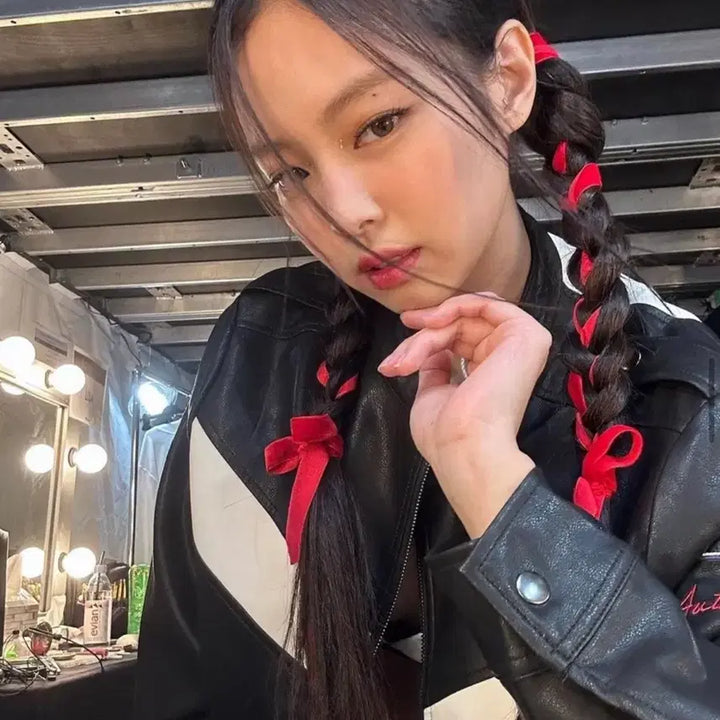 [BUNJANG] Bitter Cells Black Leather Rider Jacket (Jennie&