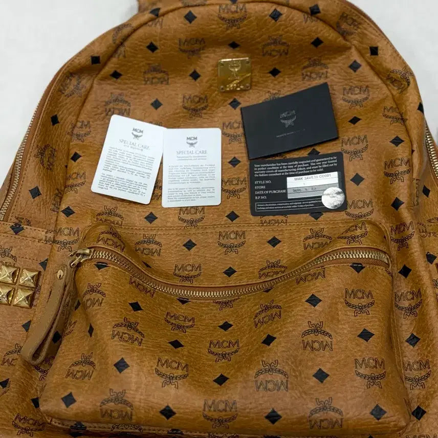 [BUNJANG] MCM Stark Visetos Backpack Brown (Large) / MCM 스타크 비세토스 백팩 브라운(라지)