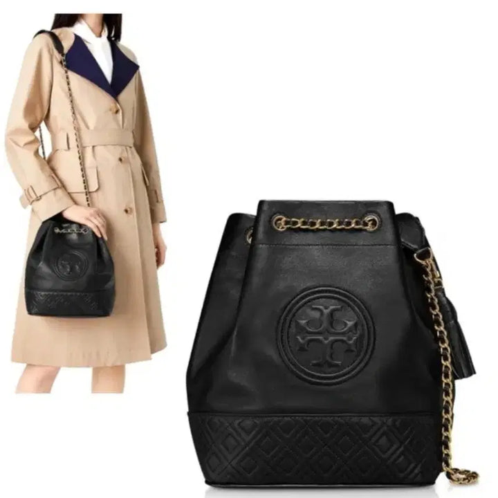 [BUNJANG] Tory Burch Fleming Leather Bucket Bag / 토리버치 플레밍 체인 복조리백 버킷백