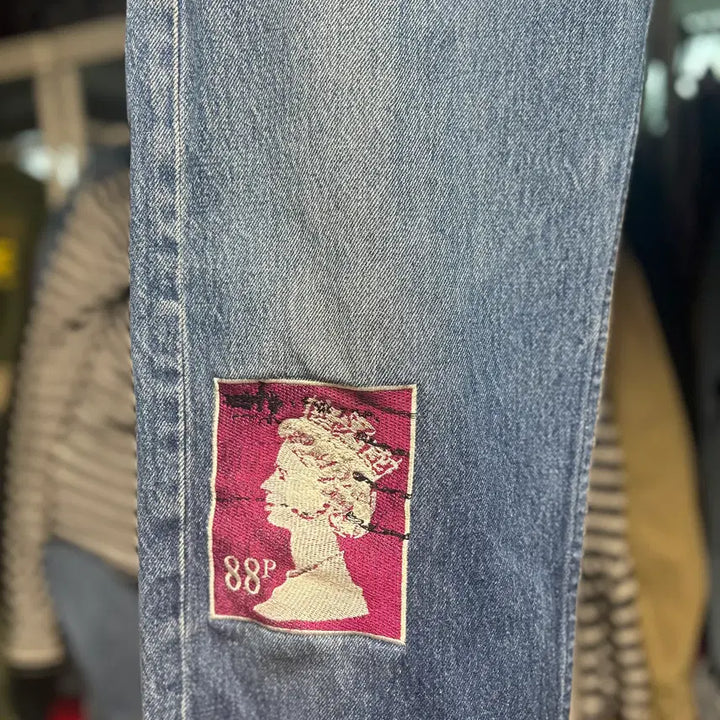 [BUNJANG] Children of the Disco Dance Embroidered Patch Denim Jeans / 칠드런오브더 디스코댄스 초상화 패치 자수 데님 2