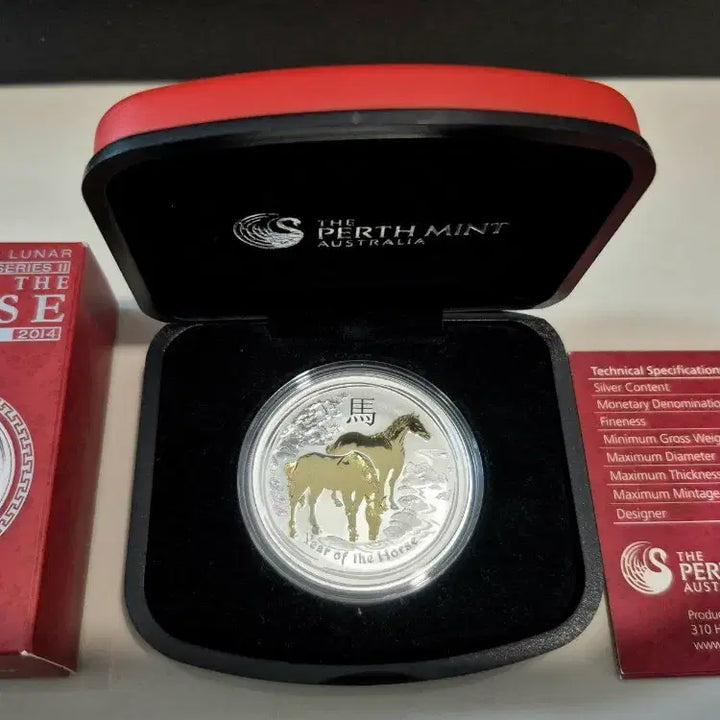 [BUNJANG] Limited Edition Perth Mint 24K Gold Plated Horse Silver Coin 1 oz / 한정판 퍼스민트사 24k금도금 말은화 1온스