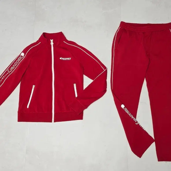 [BUNJANG] Discovery Expedition Fleece Training Set Red Size 90 / 디스커버리 익스페디션 트레이닝복 세트 셋업 90(레드.상태최상)