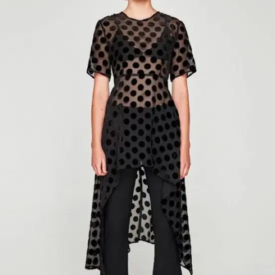 [BUNJANG] ZARA Sheer Velvet Dot Blouse/Dress Size S / 자라 / 블라우스겸 원피스 새제품