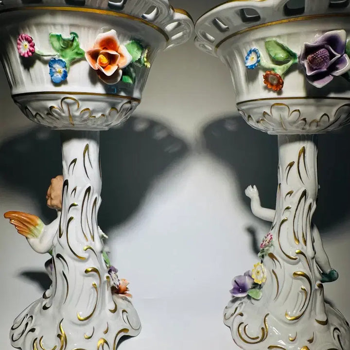[BUNJANG] German Volkskunst Dresden Angel Figurine Compote / 독일 본슈어홀츠 드레스덴 천사피겨린컴포트(박물관급)