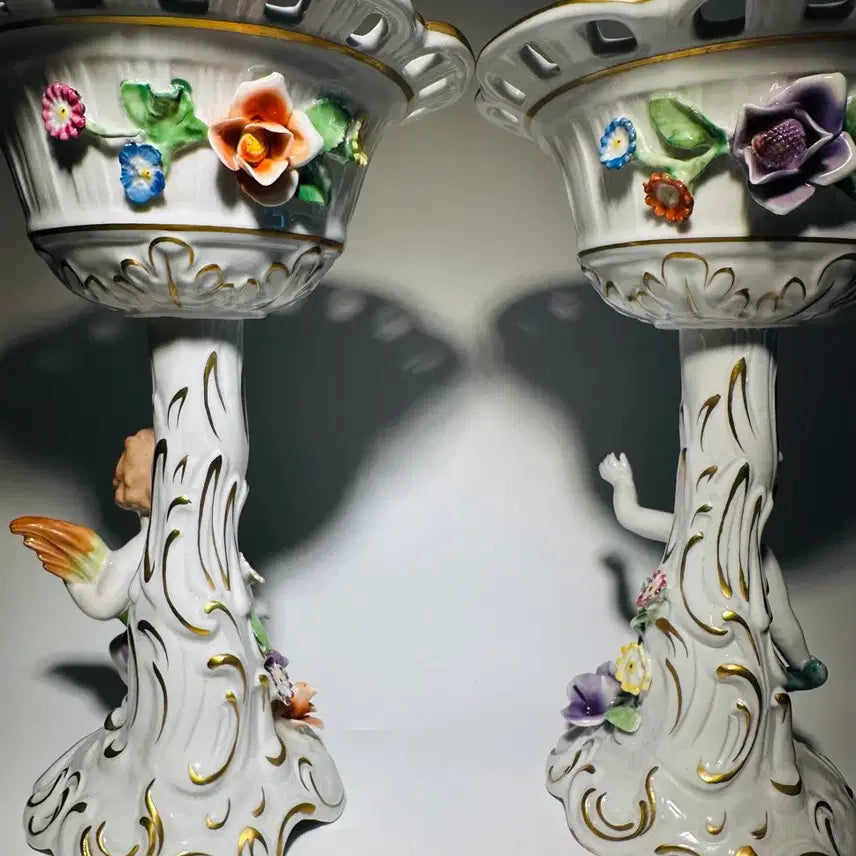 [BUNJANG] German Volkskunst Dresden Angel Figurine Compote / 독일 본슈어홀츠 드레스덴 천사피겨린컴포트(박물관급)