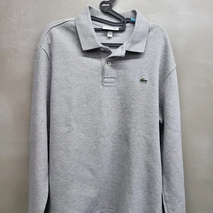[BUNJANG] Lacoste Long-Sleeve Polo Shirt Grey / 라코스테 긴팔 카라티 그레이가슴50 기장70