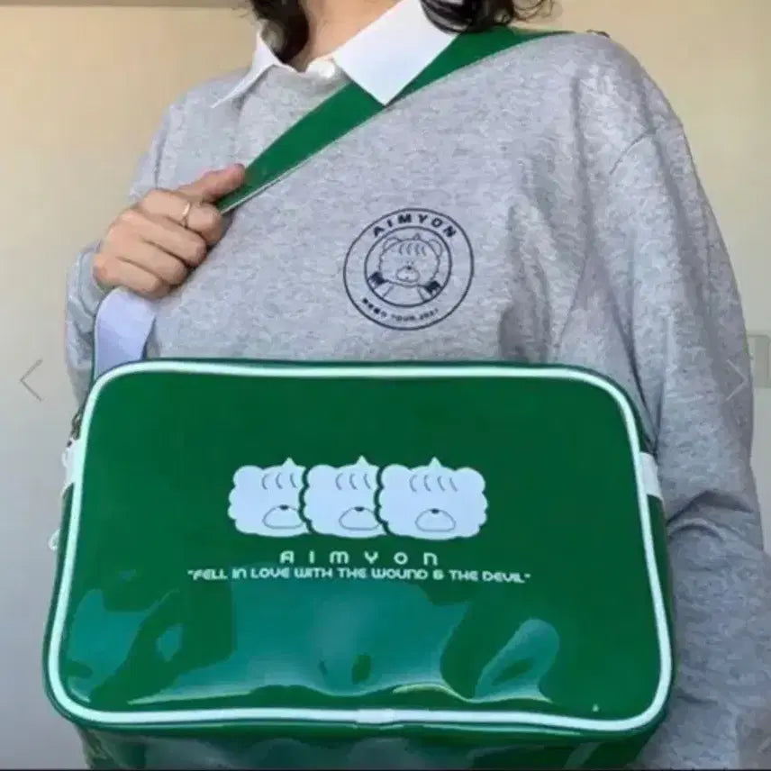 [BUNJANG] Aimyong Akuma Green Shoulder Bag / 아이묭 아쿠마 초록색 그린 숄더백 가방 미개봉 판매해요
