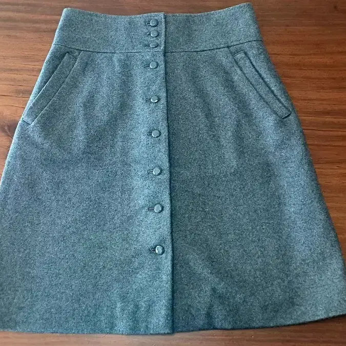 [BUNJANG] Club Monaco A-Line Wool Midi Skirt Grey / 클럽모나코 A라인 모직스커트 그레이