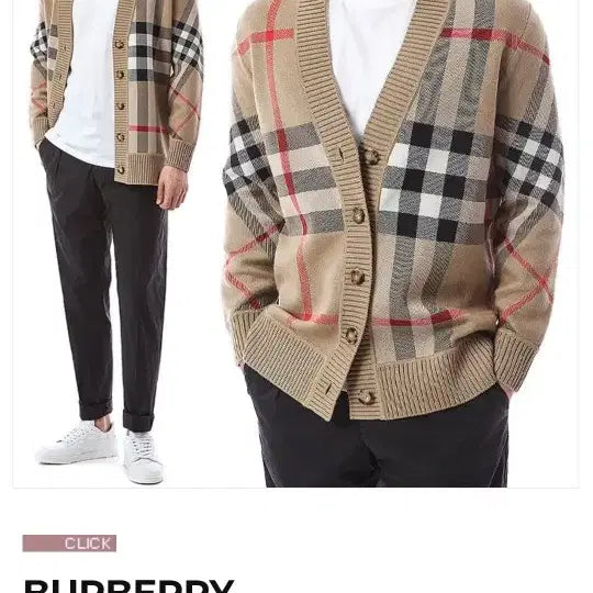[BUNJANG] Burberry Wool Jacquard Nova Check Pattern Cardigan (M / Fits 105) / 버버리 울 자가드 노바체크 패턴 가디건 m 실측105