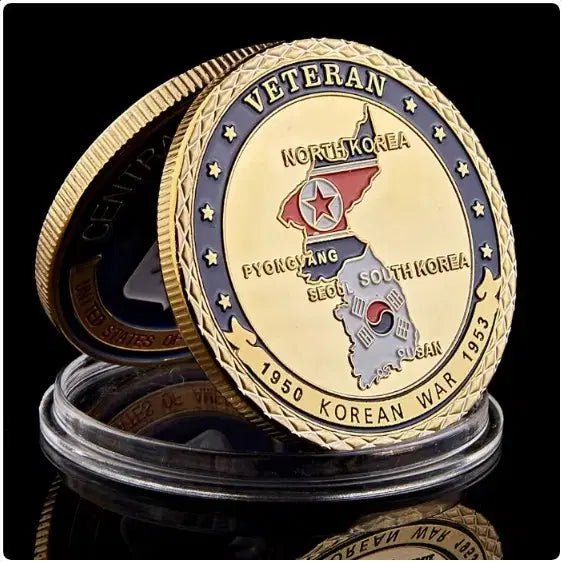 [BUNJANG] Korean War Veteran Commemorative Coin Gold Plated / 1950-1953 제2차 세계대전 한국전쟁 참전용사 도금 도전 기념주화
