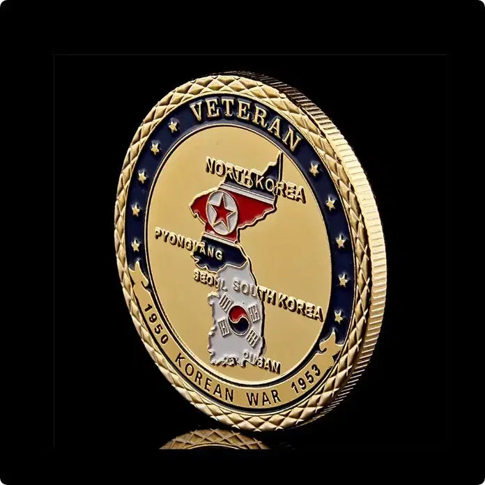 [BUNJANG] Korean War Veteran Commemorative Coin Gold Plated / 1950-1953 제2차 세계대전 한국전쟁 참전용사 도금 도전 기념주화