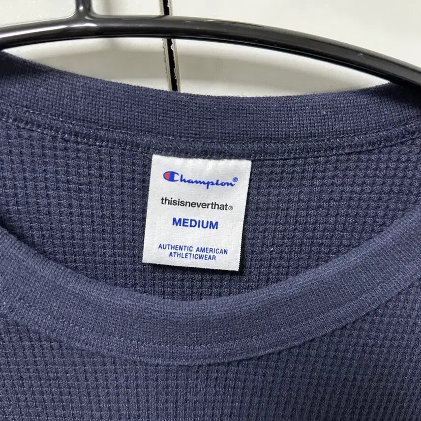 [BUNJANG] Champion x thisisneverthat Collaboration Waffle Long Sleeve T-Shirt Navy - Size M / 챔피온 x 디스이즈네버댓 콜라보 맨투맨 크루넥