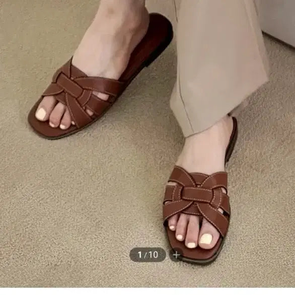 [BUNJANG] Shoopen Round Cover Slide 1.0 Brown Sandals / (새상품) 슈펜 라운드 커버 브라운 240 판매합니다.