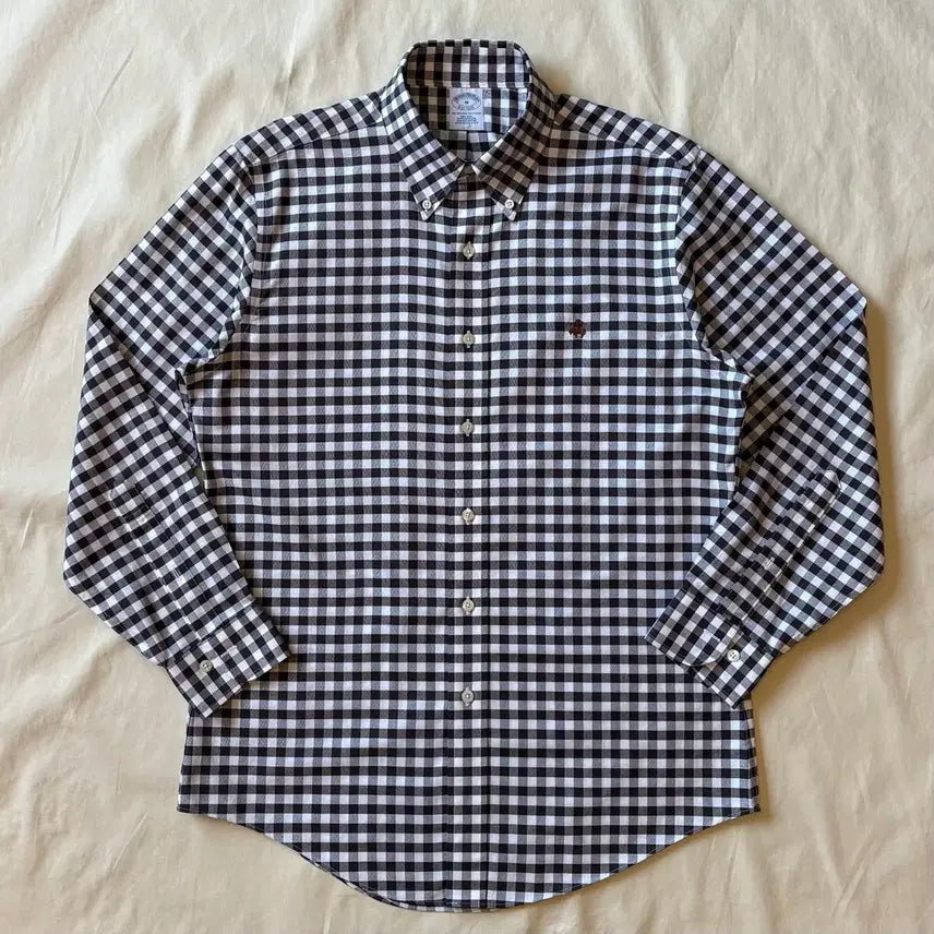 [BUNJANG] Brooks Brothers Brown Gingham Check Polo Shirt / [M/100-102] Brooks Brothers 브라운 깅엄 체크 폴로