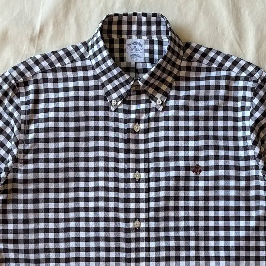 [BUNJANG] Brooks Brothers Brown Gingham Check Polo Shirt / [M/100-102] Brooks Brothers 브라운 깅엄 체크 폴로
