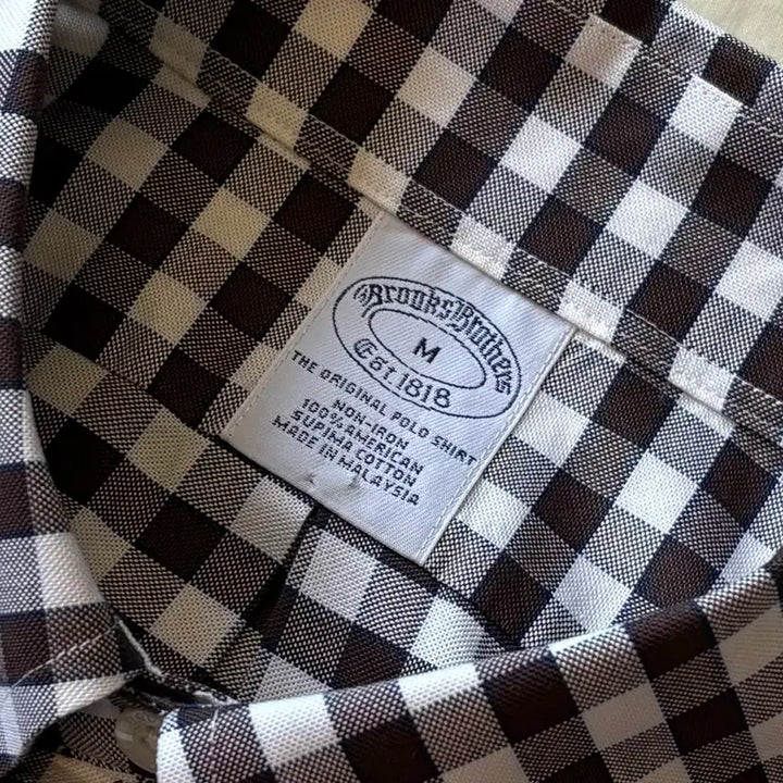 [BUNJANG] Brooks Brothers Brown Gingham Check Polo Shirt / [M/100-102] Brooks Brothers 브라운 깅엄 체크 폴로