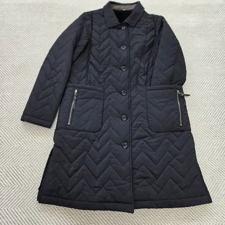 [BUNJANG] Black Quilted Coat with Fur Lining / 블랙 퍼안감퀼팅코트