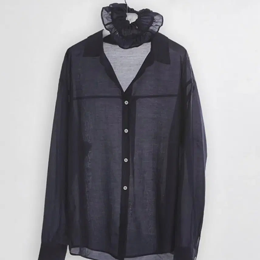 [BUNJANG] Hane Tencel Glow Sheer Shirt Moon Navy Set / (미개봉/스크런치세트) 하네 텐셀 글로우 시어셔츠 문 네이비