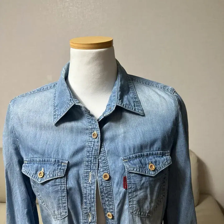 [BUNJANG] Denim Long-Sleeve Shirt Size 55 / [55사이즈]데님 긴팔셔츠