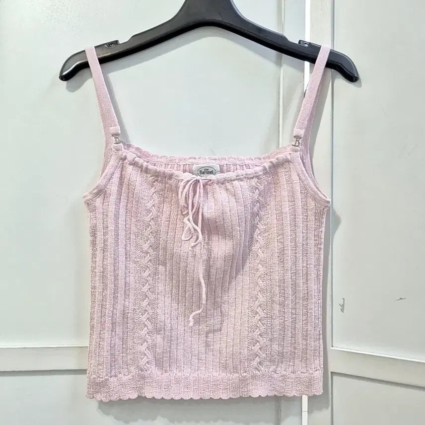 [BUNJANG] TheBarnet Ribbon Sleeveless Knit Top / 더바넷 리본 슬리브리스 니트 탑
