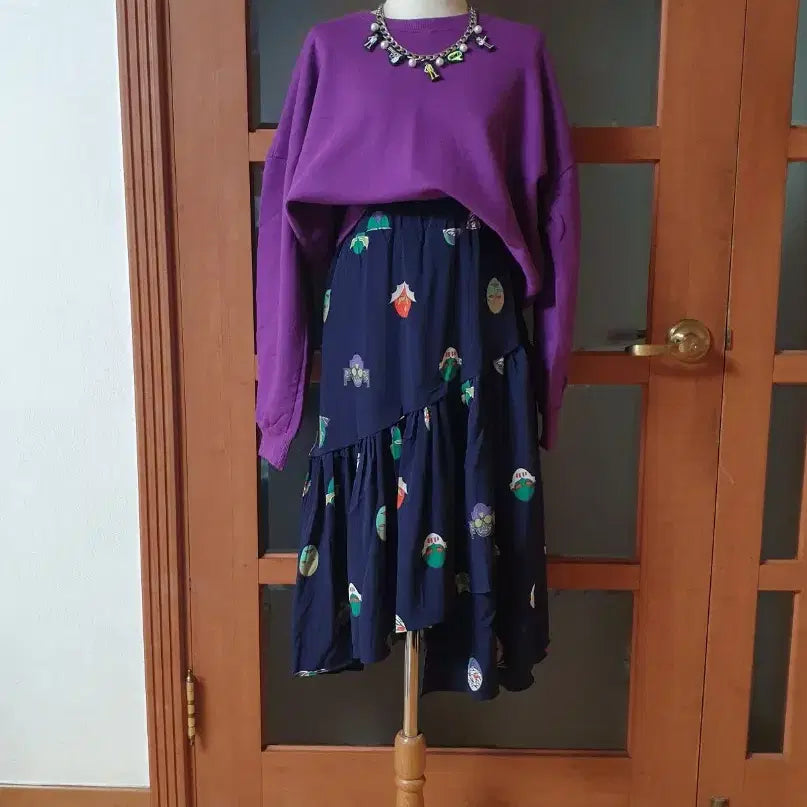 [BUNJANG] Unbalanced Frill Banding Pattern Skirt / (새제품)언발란스 프릴 밴딩 패턴 스커트