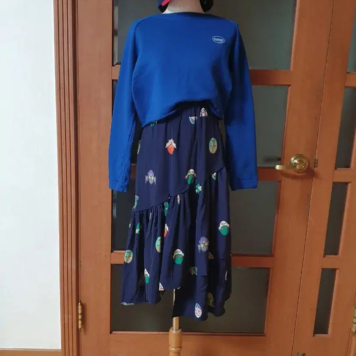 [BUNJANG] Unbalanced Frill Banding Pattern Skirt / (새제품)언발란스 프릴 밴딩 패턴 스커트