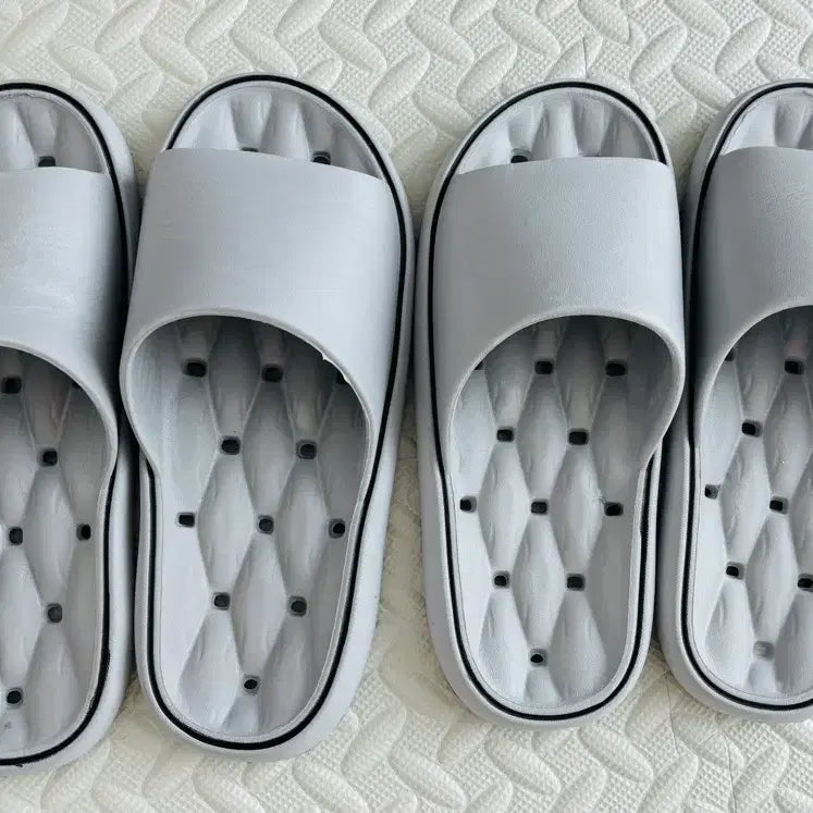[BUNJANG] Non-Slip Bathroom Slippers (2 Pairs, 260mm &amp; 280mm) / 거실 슬리퍼 층간소음 실내화 2켤레 (260mm, 280mm)