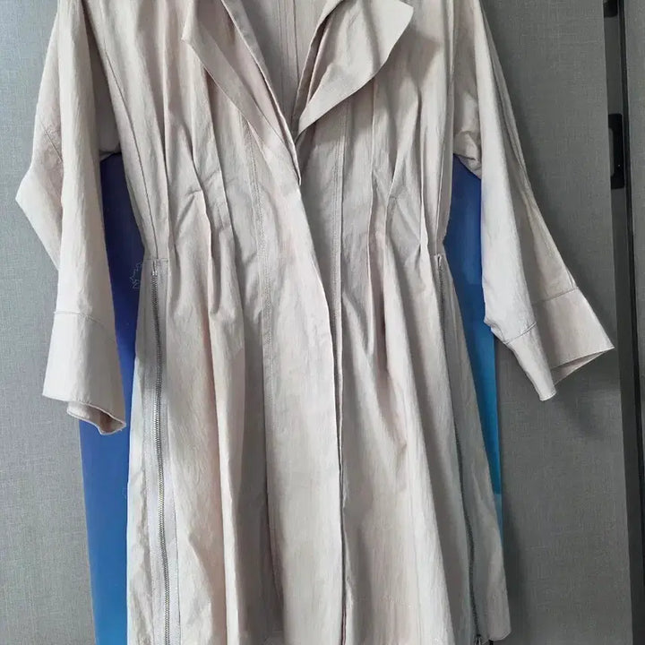[BUNJANG] MICHAA Beige Pink Linen Blend One-Piece Jacket / 미샤 베이지핑크 린넨 혼방 원피스형 자켓