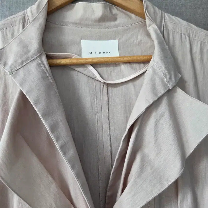 [BUNJANG] MICHAA Beige Pink Linen Blend One-Piece Jacket / 미샤 베이지핑크 린넨 혼방 원피스형 자켓