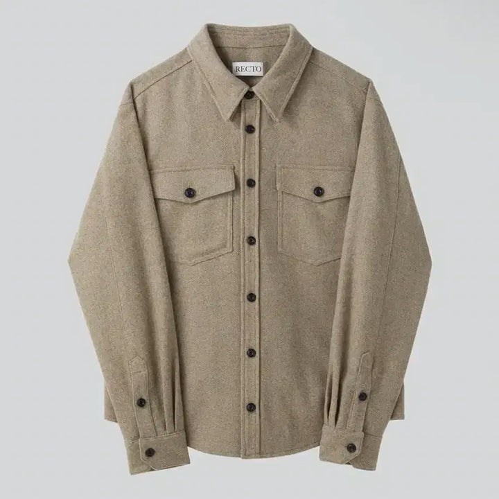 [BUNJANG] RECTO Pocket Office Shirt Jacket - Light Khaki/Beige (Size M) / 새제품) 렉토 포켓 오피스 셔츠 자켓 라이트카키 카키베이지 M