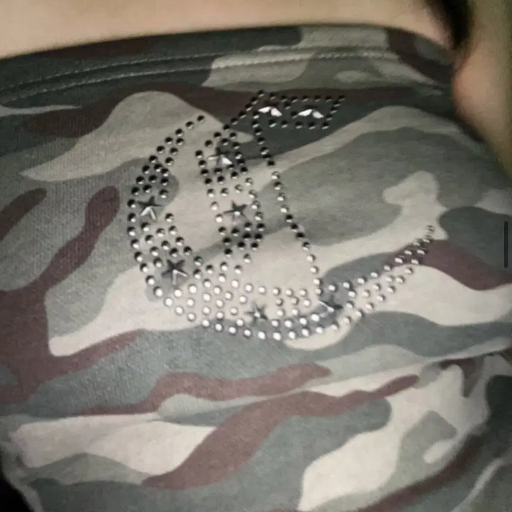[BUNJANG] Military Camo Cubic Top Y2K / 밀리터리 카모 큐빅탑y2k