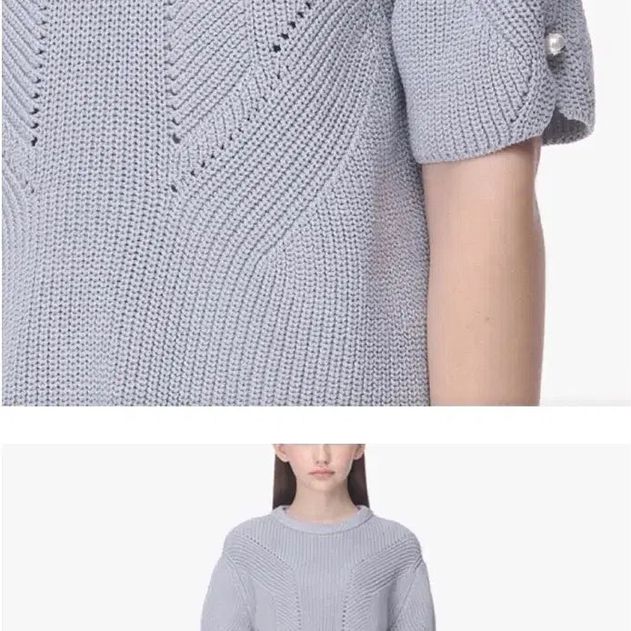 [BUNJANG] Mine Ivory Pearl Knit Sweater / 한섬 MINE 마인 아이보리 진주 니트예요
