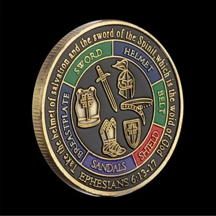 [BUNJANG] Faith Challenge Coin - Full Armor of God Edition / 신의 전체 갑옷 착용 기념주화 믿음 에베소서 소장용 선물 구리도금 챌린지