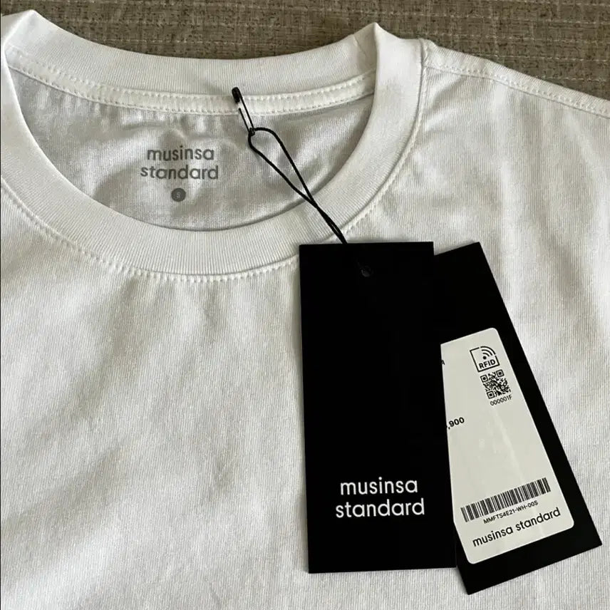 [BUNJANG] Musinsa Standard Short Sleeve T-Shirt White S (New) / 무신사 스탠다드 반팔 티셔츠 흰색 S (새상품)