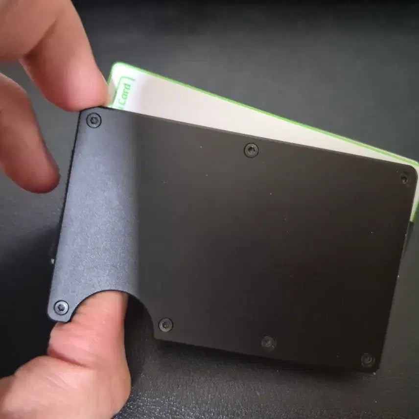 [BUNJANG] Metal Card Holder / 남자 메탈 EDC 블랙 카드지갑 카드 딱맞는 케이스