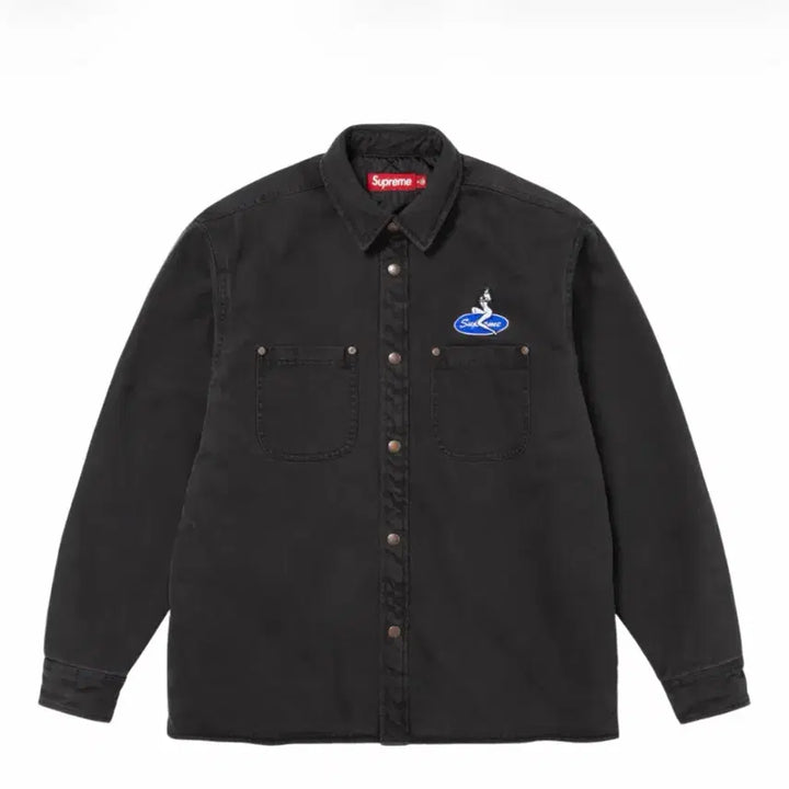 [BUNJANG] Supreme Quilted Lined Denim Snap Shirt Washed Black XL / 슈프림 퀼티드 라인드 데님 스냅 셔츠 워시드 블랙 - 26SS XL