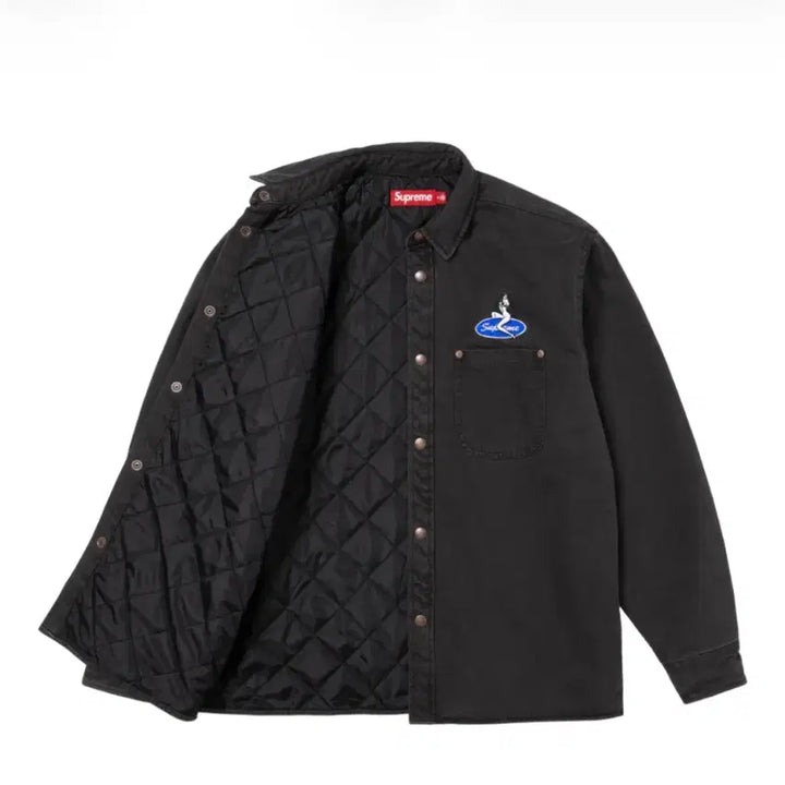 [BUNJANG] Supreme Quilted Lined Denim Snap Shirt Washed Black XL / 슈프림 퀼티드 라인드 데님 스냅 셔츠 워시드 블랙 - 26SS XL