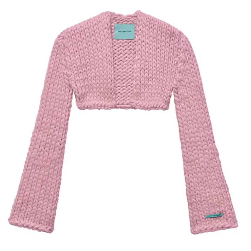 [BUNJANG] Instantfunk Giant Yarn Knit Bolero Pink / 인스턴트펑크 자이언트얀 니트 볼레로 핑크 새제품
