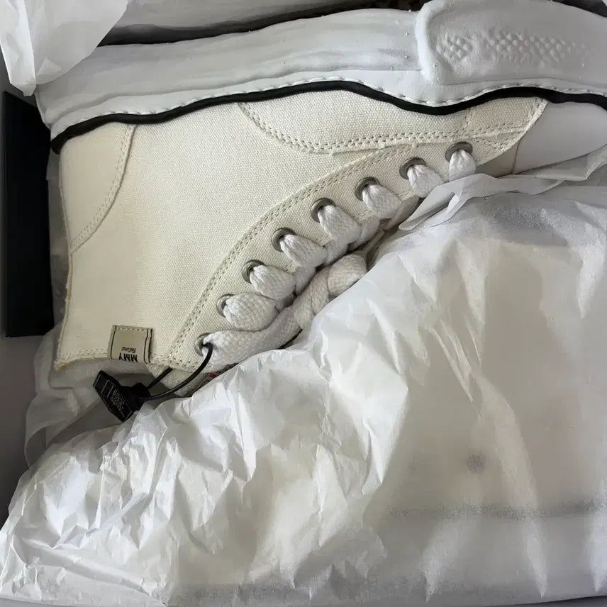 [BUNJANG] Maison Mihara Yasuhiro Peterson OG Sole Canvas High Top Sneakers White / 메종 미하라 야스히로 피터슨 OG 솔 캔버스 하이탑 스니커즈 화이트43