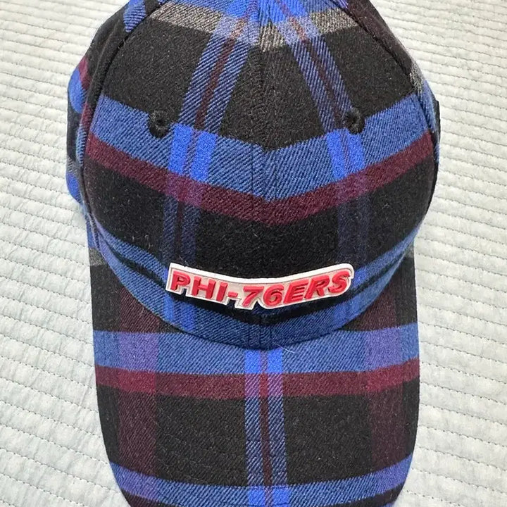 [BUNJANG] NBA Philadelphia 76ers Checkered Baseball Cap / NBA 필라델피아 PHI-76ERS 체크 야구모자
