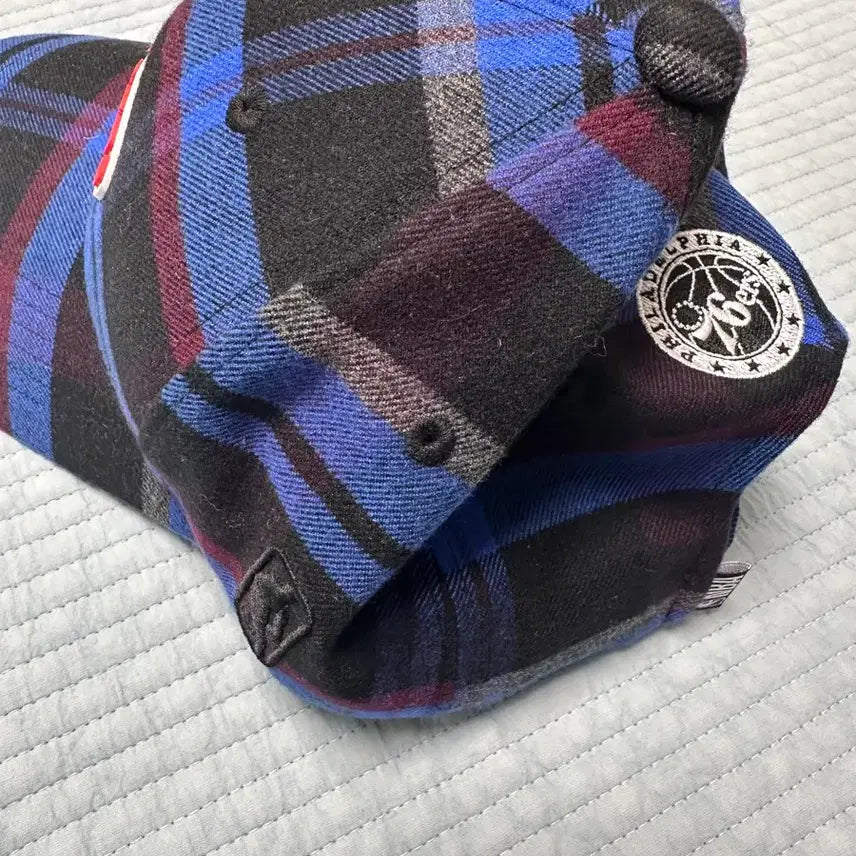[BUNJANG] NBA Philadelphia 76ers Checkered Baseball Cap / NBA 필라델피아 PHI-76ERS 체크 야구모자