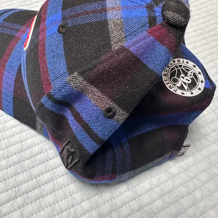 [BUNJANG] NBA Philadelphia 76ers Checkered Baseball Cap / NBA 필라델피아 PHI-76ERS 체크 야구모자