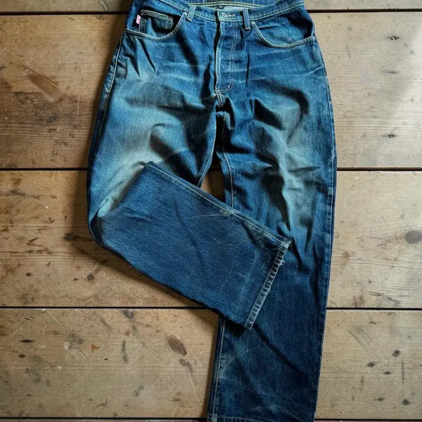 [BUNJANG] Stussy 2000s Rough &amp; Rugged Big Logo Denim Pants / [올드 스투시] 00&