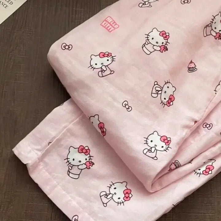 [BUNJANG] Hello Kitty Pink Pajama Pants / 핑크 헬로키티 파자마 팬츠