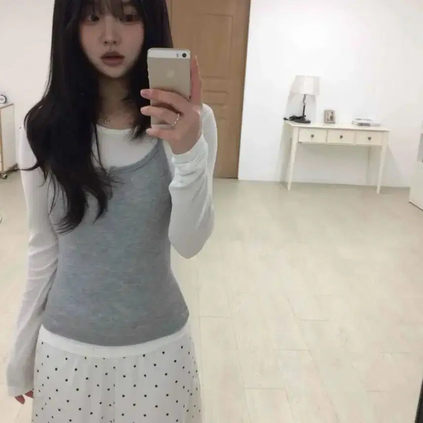 [BUNJANG] Chiki Pony Dot Flare Midi Skirt / 치키포니 도트 플레어 미디 스커트 새상품