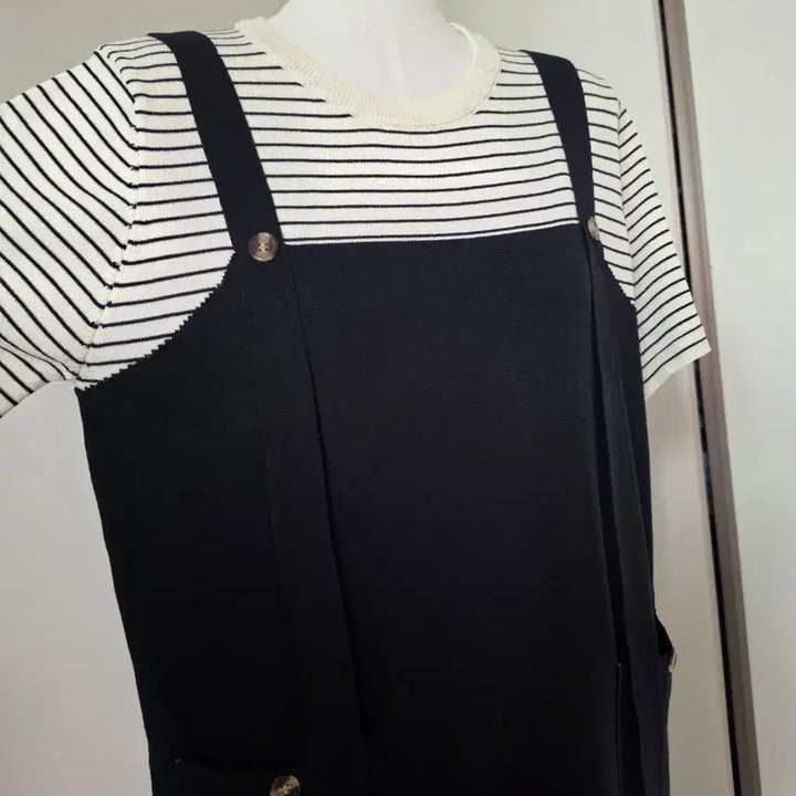 [BUNJANG] Black Overalls One-Piece Set / 멜빵 원피스 세트 블랙  일체형원피스