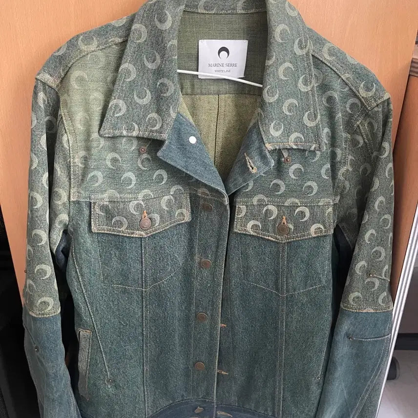 [BUNJANG] Marine Serre Moon Print Denim Jacket / 마린세르 문 프린트 데님 자켓 48