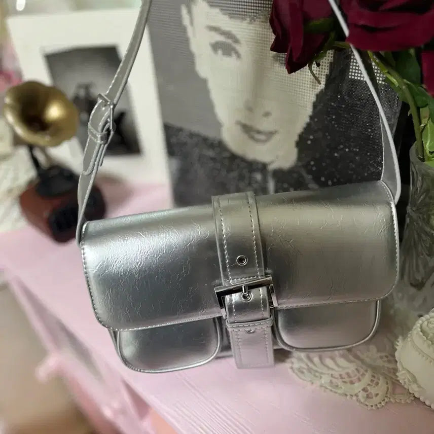 [BUNJANG] Silver Buckle Mini Shoulder Bag / 실버 버클 미니 숄더백