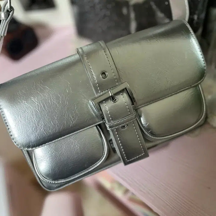 [BUNJANG] Silver Buckle Mini Shoulder Bag / 실버 버클 미니 숄더백